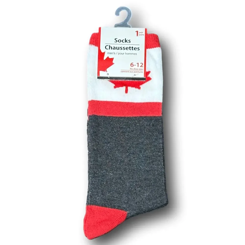 3/$18 Canadian Maple Leaf Funny Novelty Crew Socks - NWT